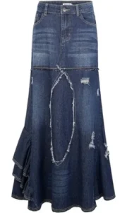 jean skirt long