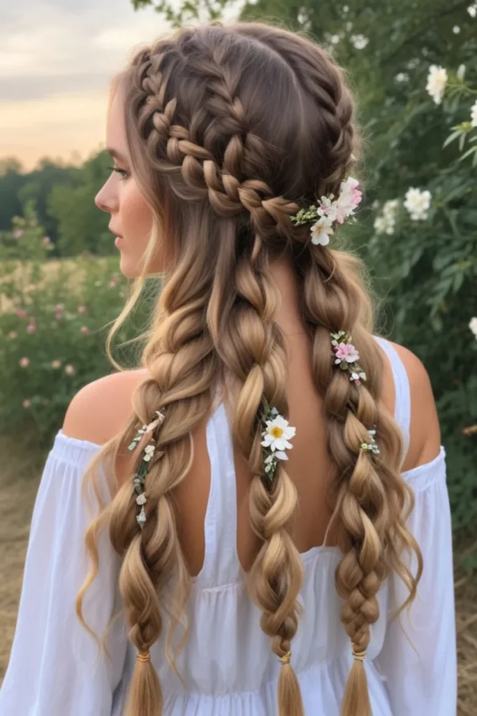 Braided Crown, Easy Festival hairstyle