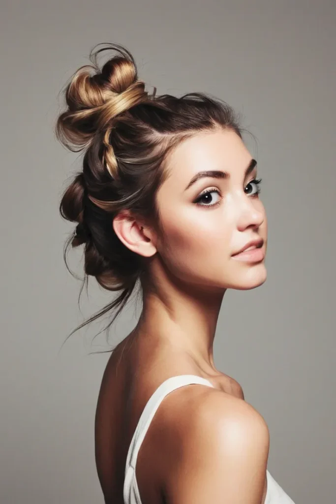 Top Knot with Loose Waves, Easy Festival hairstyle
