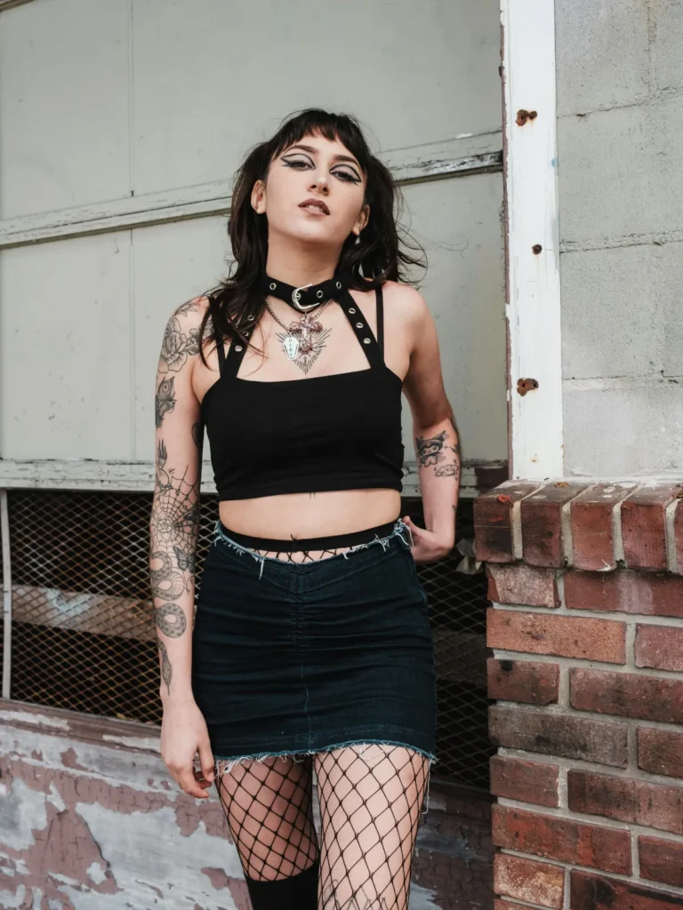 Miniskirt with a Black Top