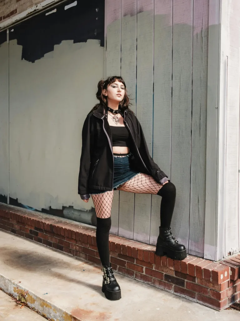 Miniskirt with a Black Top