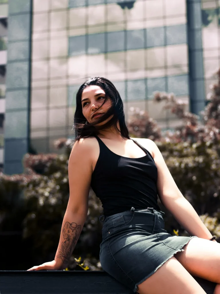Miniskirt with a Black Top