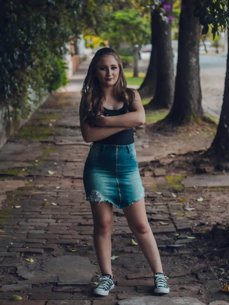 Miniskirt with a Black Top