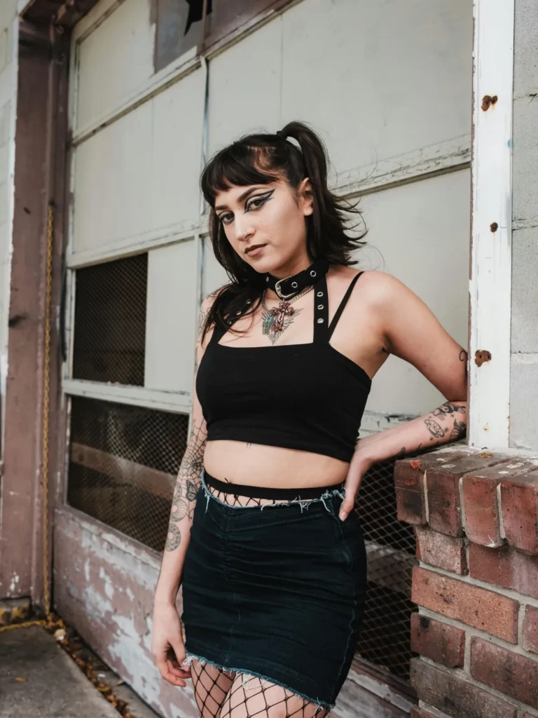 Miniskirt with a Black Top