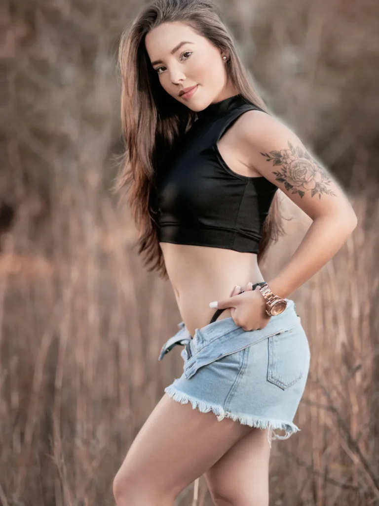 Miniskirt with a Black Top